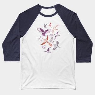 Folk Art Birds Baseball T-Shirt